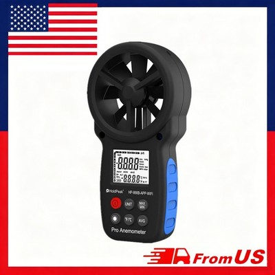 Digital Anemometer 89MPH 113°F 5-Unit Backlit LCD WiFi Bluetooth APP Max/Min/Avg
