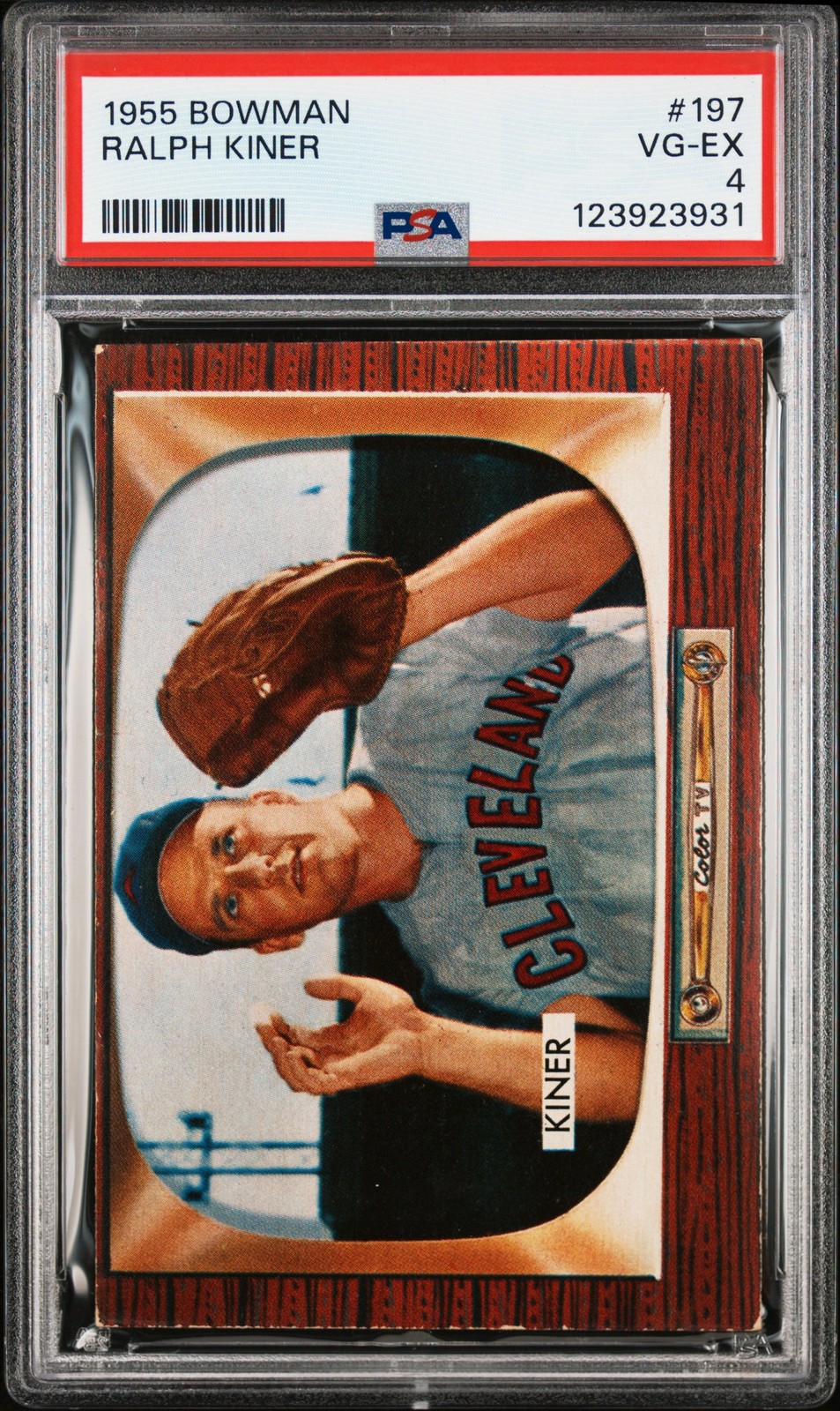 1955 BOWMAN #197 RALPH KINER PSA 4