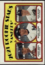 Albert Abreu / Miguel Yajure / Nick Nelson 21 Topps Heritage Yankees Rookie #363