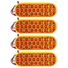 4X Amber 6" Oval 24 LED Trailer Signal Mid Turn Stop Turn Tail Mid Ship Indic...