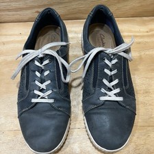 Clarks Caroline Ella Navy Leather Comfort Sneakers Women’s Size 10 US / 7.5 UK