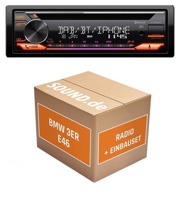 Autoradio KD-DB922BT für BMW 3er E46 + Bose Soundsystem Schwarz Bluetooth Telefo