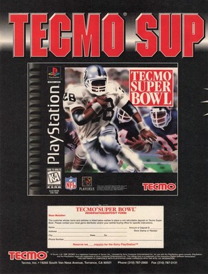 Tecmo Super Bowl Playstation PSX PS1 Original Advertisement Magazine Vintage Ad