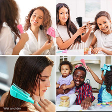 3 Pack Hair Detangler Brush for Afro America/African Textured 3a to 4c Kinky ...