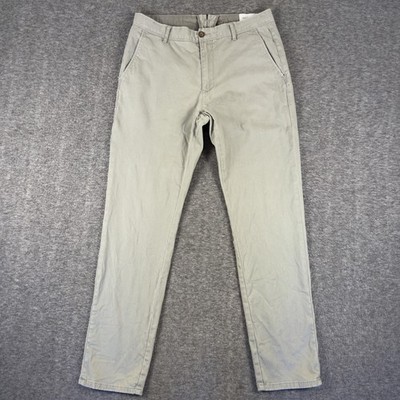 Mott & Bow Pants Mens 32x31 Gray Chino Straight Leg Stretch Twill Casual