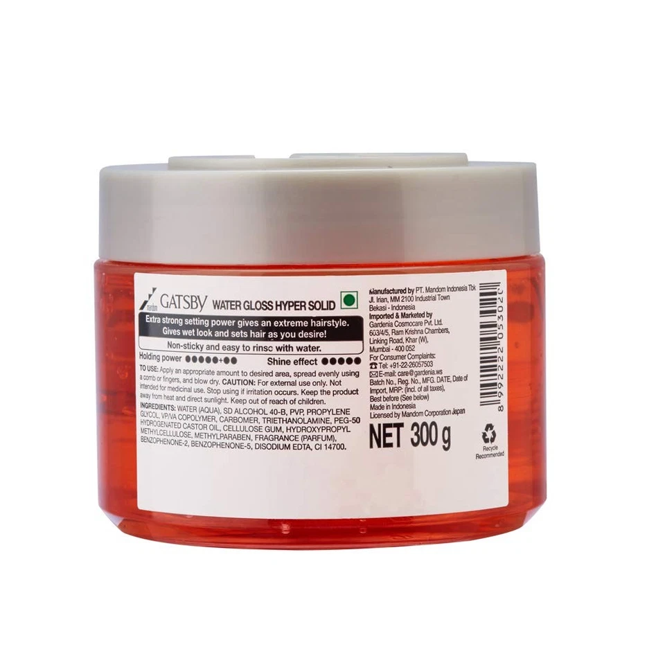 Gatsby Hyper Solid Water Gloss Für Glänzendes Und Weiches Haar 300g - Bild 4 von 4