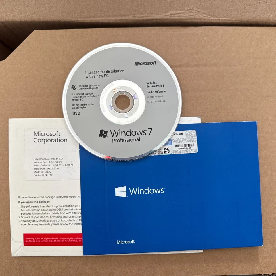 Microsoft Windows 7 Professional 64-Bit - Full Version - Sealed DVD  - Image 1 of 1
