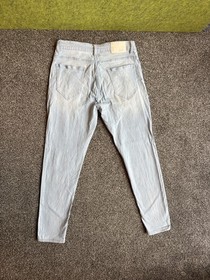 Nuon Slim-Fit Mid-Rise Jeans light blue Denim W32L29 India Made rodeo crop relax