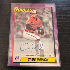 2025 Topps Update 1990 35th Anniversary Auto Cade Povich RC Orioles 90AU-CP