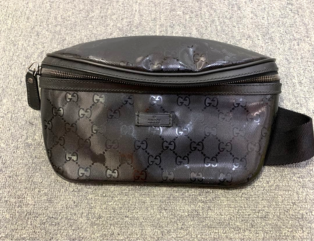 GUCCI GG Black Waist Pouch Bum Bag Shoulder Belt Pack Women 233269