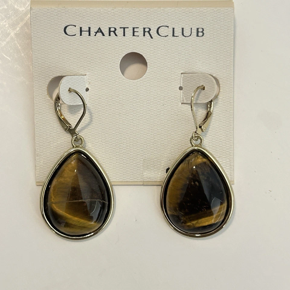 Juego de dos pendientes plumero oro ámbar de 3 pulgadas y cuentas transparentes cristalinas facetadas Foto 2 de 4