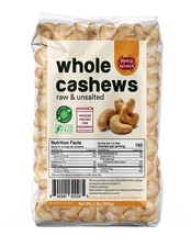 Spicy World Raw Cashews Whole 2 Pound 32oz - Non-GMO, Unsalted, 2 Bag