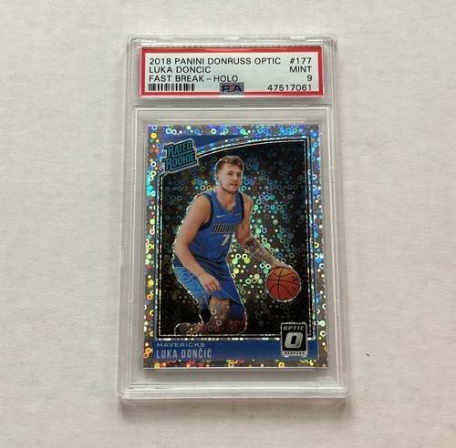 2018-19 Panini Donruss Optic Luka Doncic Fast Break Holo RC #177 Mavericks PSA 9