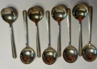 VTG Towle Ramber Rose Sterling Silver Cream Soup Spoons - Lot of 8 W/Storage Bag