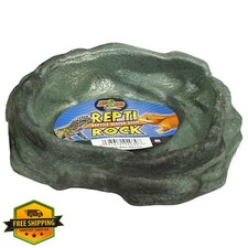 Zoo Med Reptile Rock Water Dish, Medium, Black