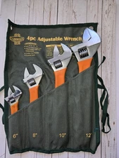 Cummins Industrial 4pc Adjustable Wrench Set 6" 8" 10" 12" in Pocketed Wrap Case
