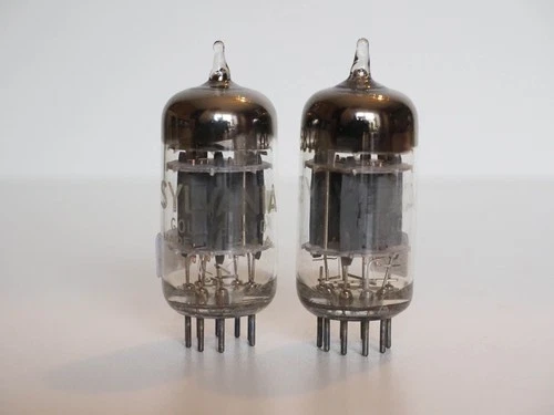2 pcs NOS 5814A 6189 E82CC ECC82 12AU7 Sylvania Gold Brand triple mica, matched