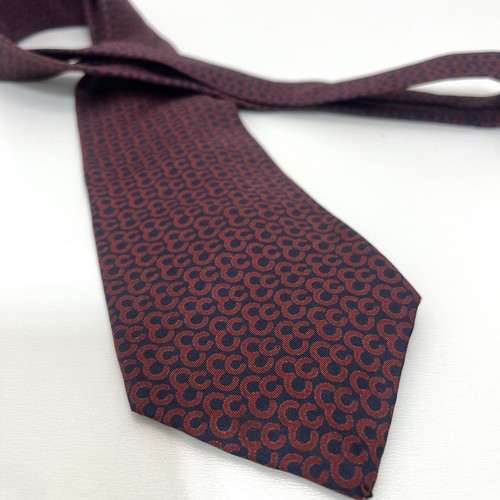 Silk Necktie British Airways Executive Club Made In Great Britain Navy Bergundy - Picture 3 of 4