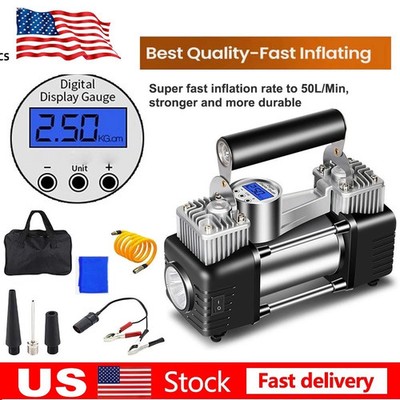 Heavy Duty Portable Air Compressor Car Tire Inflator Electric Pump Auto 12V
