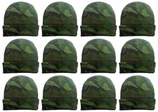 12 Pack Winter Beanie Hats for Men Women, Warm Cozy One Size 12 Pack Camo