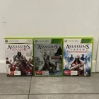 Assassins Creed 2, 3 & Brotherhood Microsoft Xbox 360 Video Game Bundle Complete