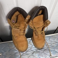 Timberland Brown Leather Lace-Up Men's Ankle Boots Rubber Sole Round Toe