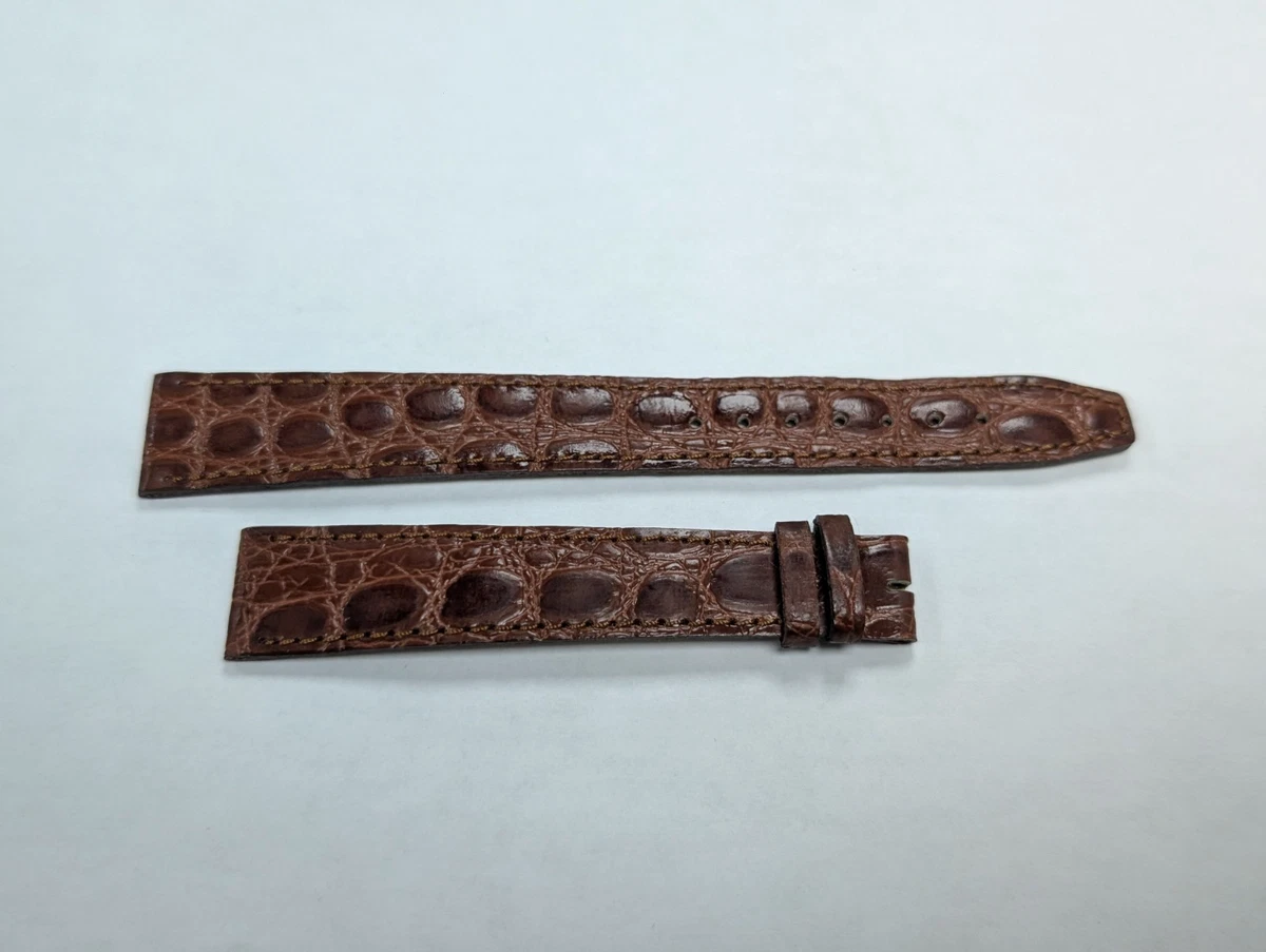 MOVADO RARE ENGLISH TAN BELT A beautiful Tiffany & Co. Movado in 14k gold with guilloche  main image 4