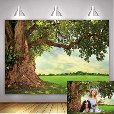 BINQOO Spring Tree Backdrop 7x5ft Spring Nature Green Grassland Photo Backgro...