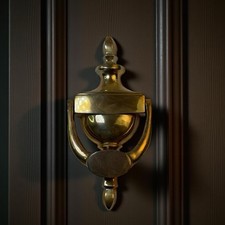 Brass Door Knocker Rustic cottage core 8 inch long Vintage Architectural Salvage