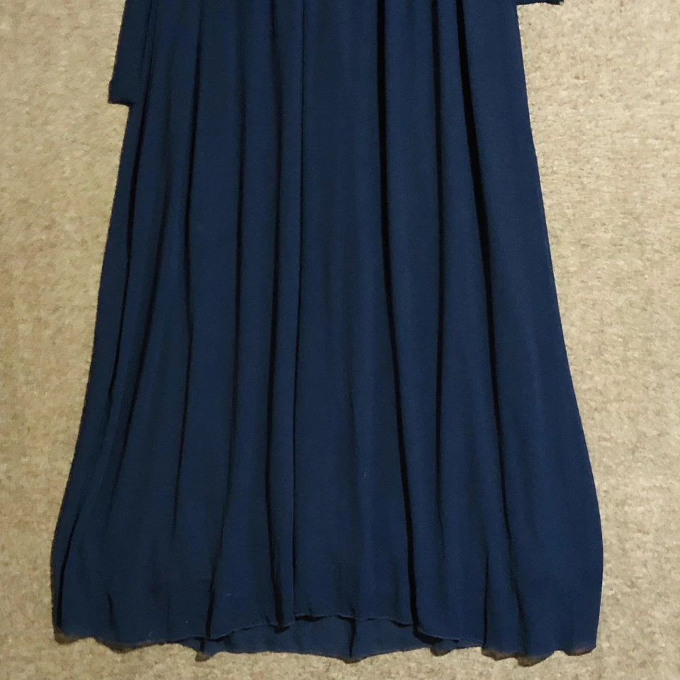 Maxi Formal Vestido Ever-Pretty Para Mujer 5XL US 18 Azul Marino Encaje Corpiño Gasa Foto 3 de 4