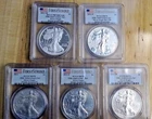 U.S. Mint 2011 American Silver Eagle PCGS MS70 First Strike 5x 1 oz