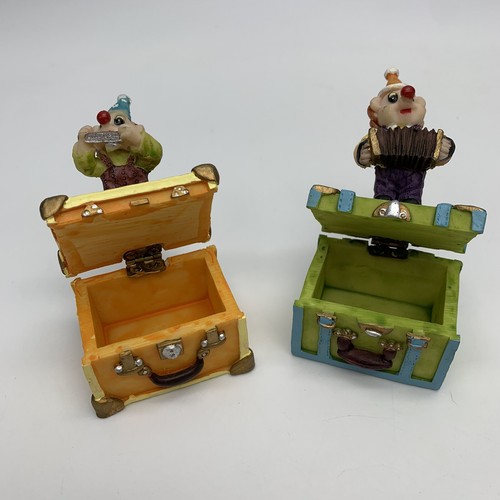 2 Adorable Vintage Mouse Clown Musician Treasure Boxes Set Made in China - Picture 4 of 11