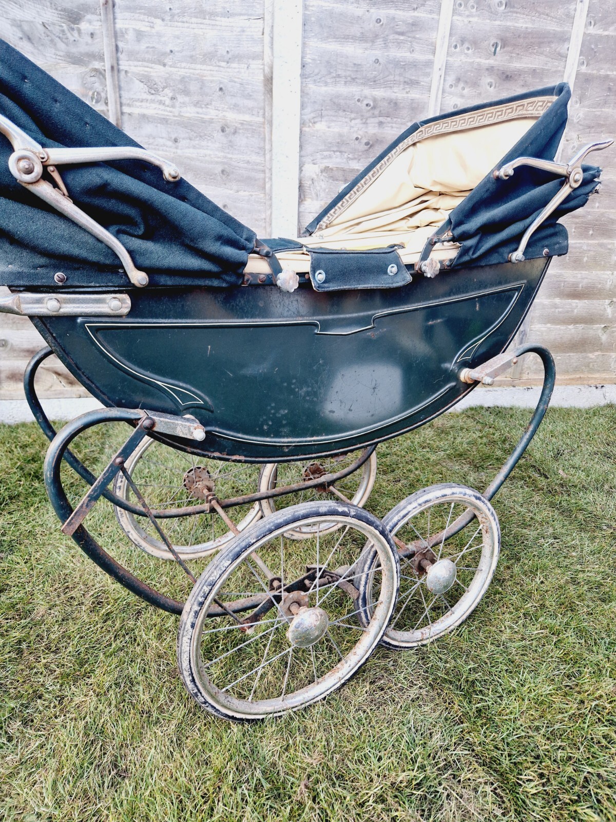 Genuine vintage antique dolls pram distressed for display or restoration eBay