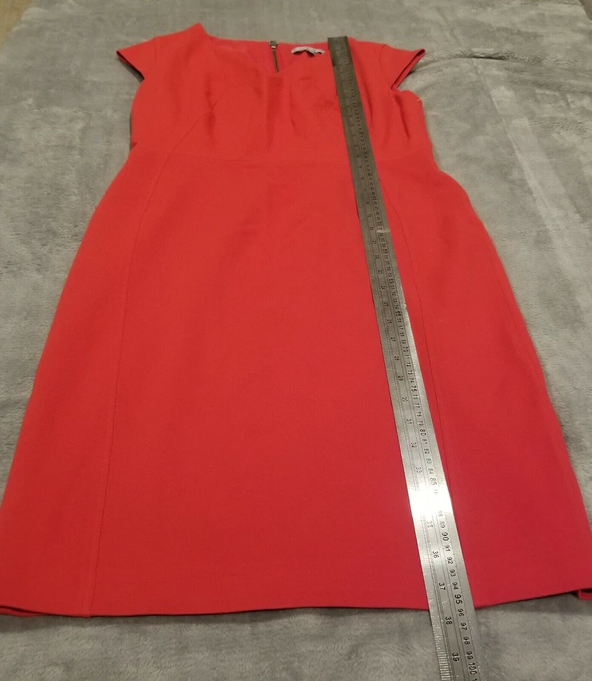 Classiques Entier Womens 10P Cap Sleeve Career Sheath Dress Stretch Lined Red - Image 4 of 4