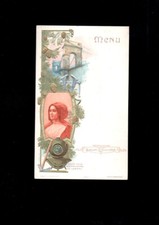 pub bretagne menu publicitaire lu jeun femme coiffe gaufré art nouveau lorient