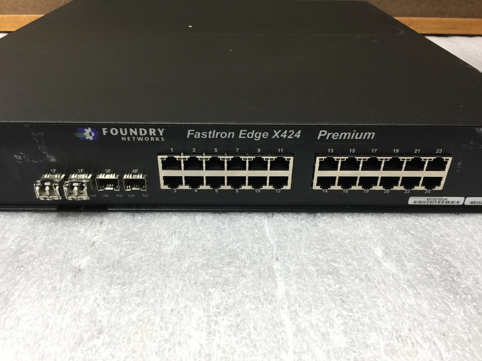 Foundry FastIron Edge X424 Gigabit 24 Port Managed  Switch, Tested and Working  - Image 2 of 4