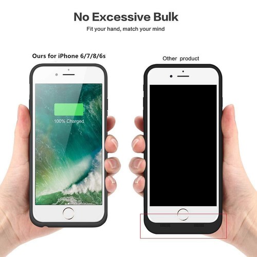 Akkuhülle für iPhone 7/6S/8/6 【2022 Neueste】 6000mAh Zusatzakku Ladehülle Han... - Bild 5 von 7