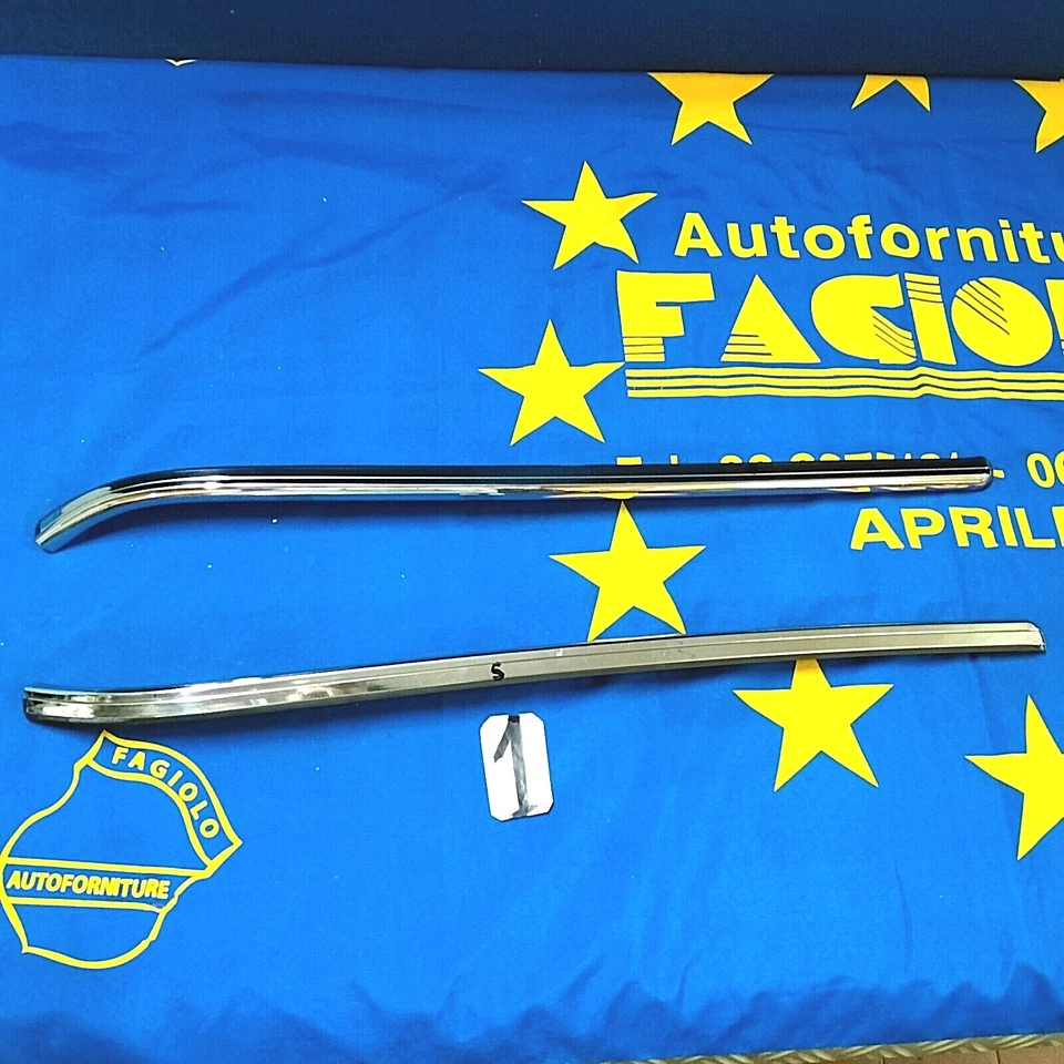 MODANATURA FIAT ARGENTA 2pz.D/Sx.ACCIAIO INOX ANT. GOCCIOLATOIO ARGENTA (NUOVO) - Immagine 2 di 4