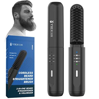 Cepillo térmico alisar la barba inalámbrico peine caliente para hombres y  casa v