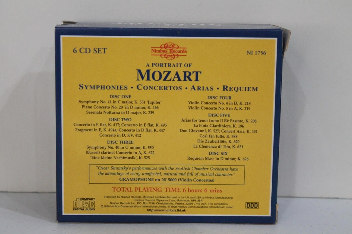 A Portrait of Mozart, Hanover Band Shumsky Goodman [Nimbus 6 CD