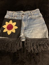 Vintage Levis Jeans Orange Tab Denim Patchwork Shorts