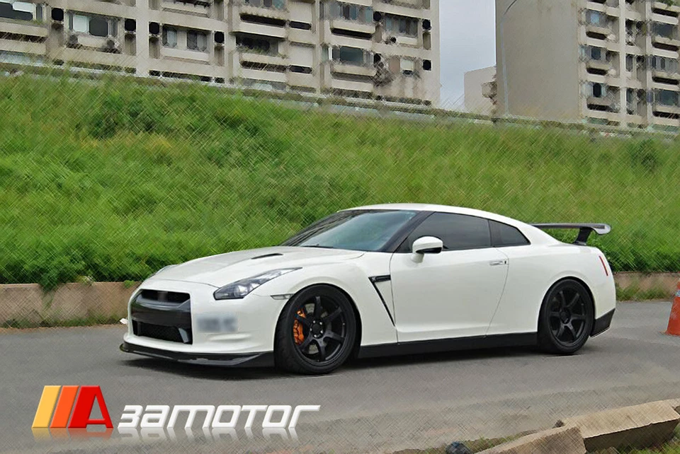 Carbon Fibre M Style Front Lip Spoiler fits 2009-2011 NISSAN GT-R R35 CBA Bumper Foto 3 de 4