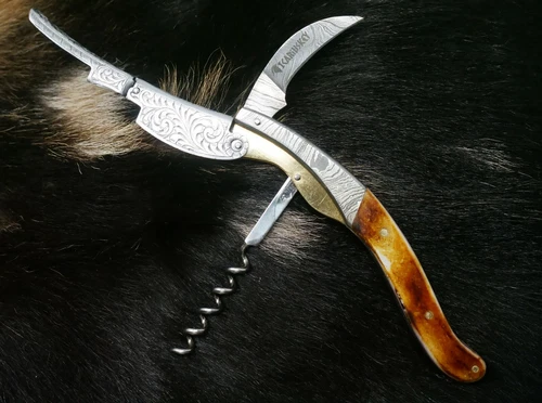 Icarius Key Sommelier's Corkscrew Brown Bone Handle! Finest Wine Key on Earth!