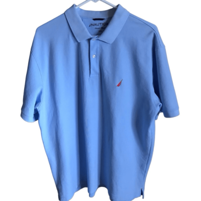 Nautica light Blue polo shirt men's SZ XXL short sleeve golf