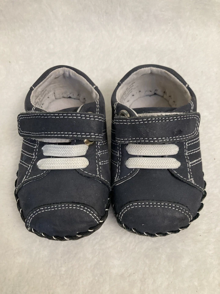 Pediped Jake Navy Baby Shoes Soft Sole Casual Size 0-6 Months USA Infant Shoes - Image 4 of 4