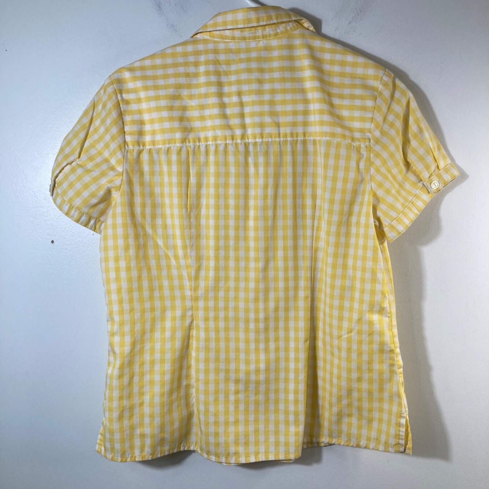 Womens Basic Editions Gingham V Neck Short Sleeve… - image 2