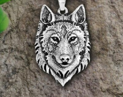 #ad large WOLF NORDIC VIKING EYES pendant Sterling Silver 925 22quot; necklace men women $17.89