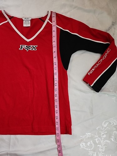 FoxRacing V-neck Long-Sleeve Pullover Shirt Girls Size Large Red - Picture 4 of 8
