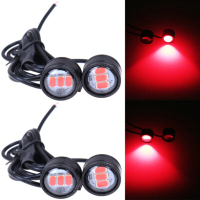 10x23mm Red Eagle Eye Flash LED Fog DRL Daytime Running Light Car Motorcycle