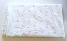 Tommy Bahama Queen Flat Sheet White w/ Aqua Hula Girl & Palm Tree Print OEKO-TEX